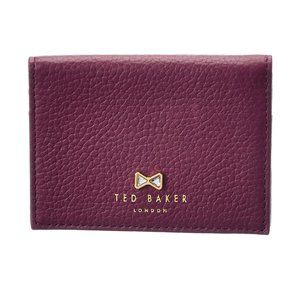 Ted Baker London Burgundy Pebbled Leather Mini Wallet Designer Card Holder BNWT
